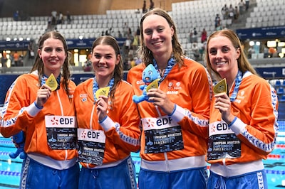 Nederland pakt Europese titel op 4x 100 meter estafette vrije slag na fenomenale eindsprint Marrit Steenbergen