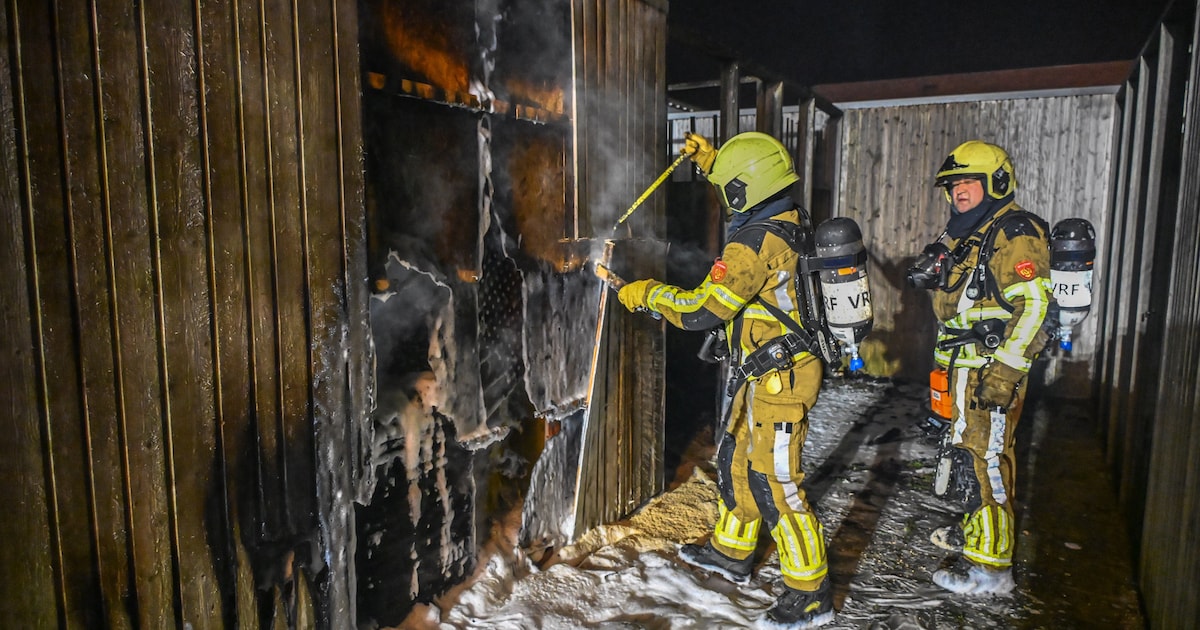 Schuur in brand aan de Ulricus Huberstraat in Franeker