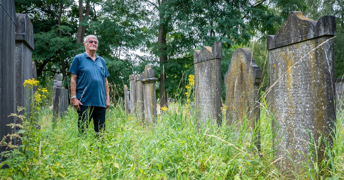Jan (81) heeft tranen in zijn ogen bij verwaarloosde Joodse begraafplaats: ‘Ik schaam me gewoon’