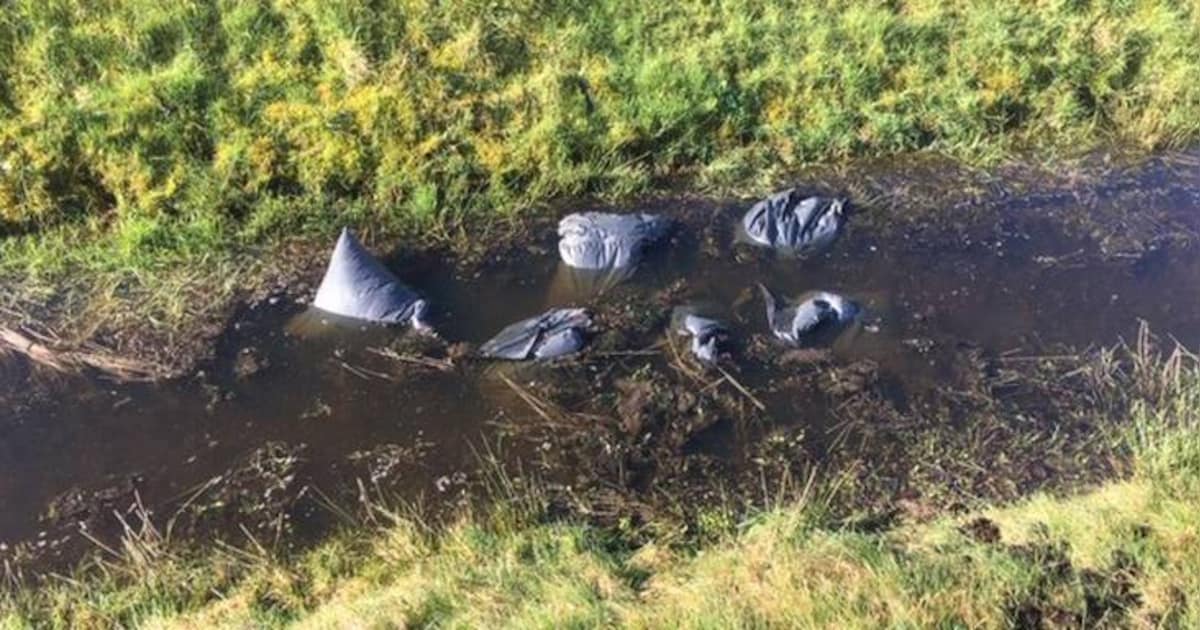 Zakken met hennepafval gedumpt in Oranjekanaal