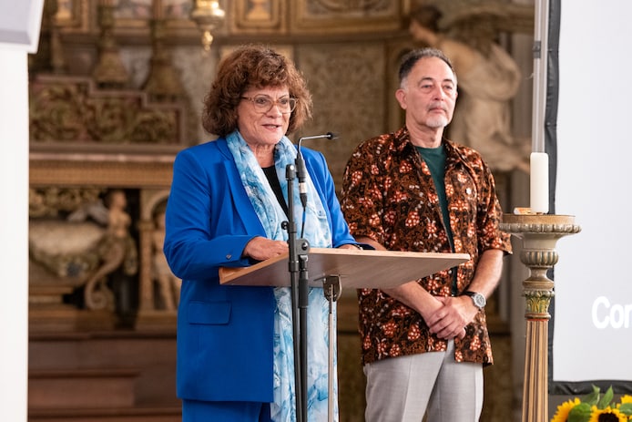 Organisatoren Francis Hazekamp en Arie Cijfer van het Comité 15 augustus 1945 Amersfoort. 