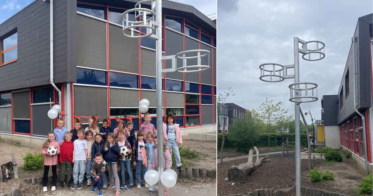 Even een doorloopbal oefenen? Op vijf scholen in Leusden kan het nu gewoon op het plein