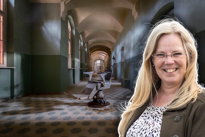 Brigitte (56) sluipt leegstaan­de gebouwen binnen, zo ook een kliniek waar Hitler ooit verbleef