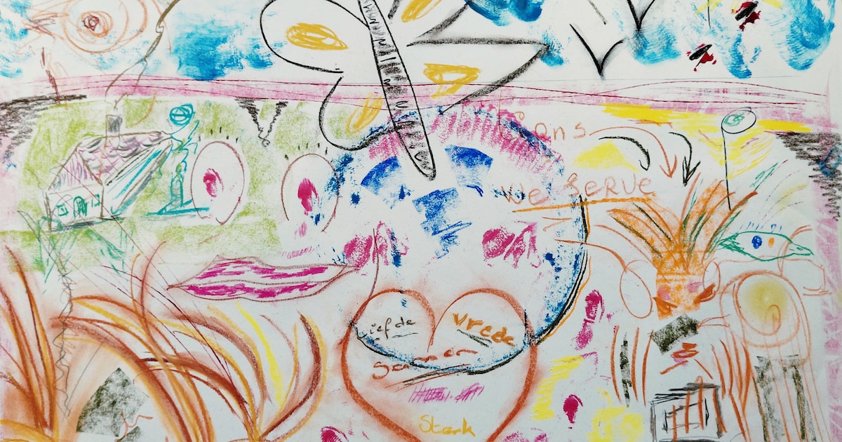 Lions en bezoekers maken gezamenlijk kunstwerk in museum