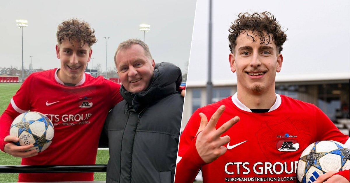 Op een landkaart koos de reusachtige spits Jong AZ voor Nederland: ‘Bijzonder hoe het is gegaan’