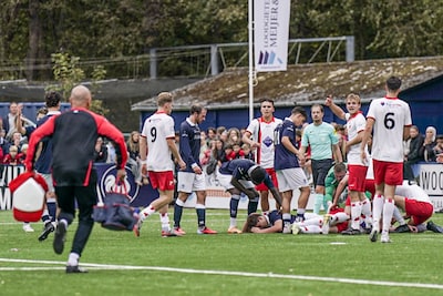 HBS-verdediger Thomas van Waesberge inmiddels weer bij kennis, eerste helft weer vervolgd