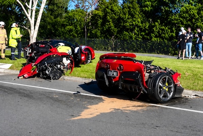 Half miljoen euro kostende Ferrari deed precies wat deze moest doen bij crash