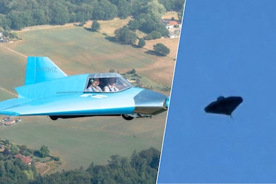 Geen UFO, geen drone, wél Bart met zijn zelfgemaakt vliegtuig: “Altijd als ik vlieg, regent het meld