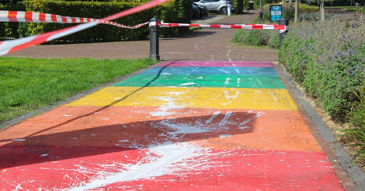 Regenboogpad in Nijkerk voor derde keer in korte tijd beklad