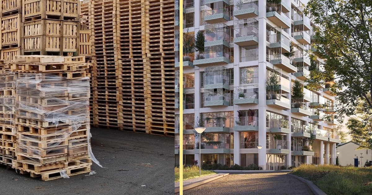 Groot wooncomplex gemaakt van oude pallets: ‘We bouwen eigenlijk één ...