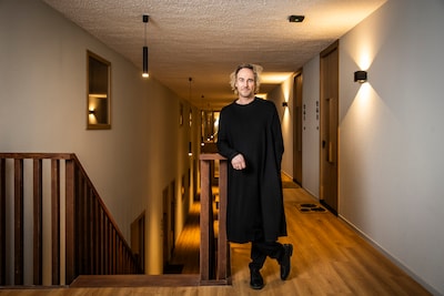 You can slide down the stairs in this apartment complex: We wanted a building for families