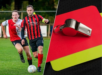 Bedreigde scheids­rech­ter doet zijn verhaal over gestaakte wedstrijd van Berkdijk: ‘Hij kwam met ge