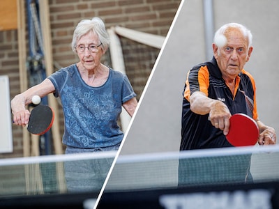 Fransje (91) uit Oldenzaal tafeltennist tegen Frans (89) uit Enschede: ‘Dit is de wedstrijd van het 