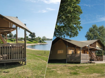De luxe safaritenten in dit vakantiepark moeten wijken voor hoogwater, maar: zo ver kwam het water n
