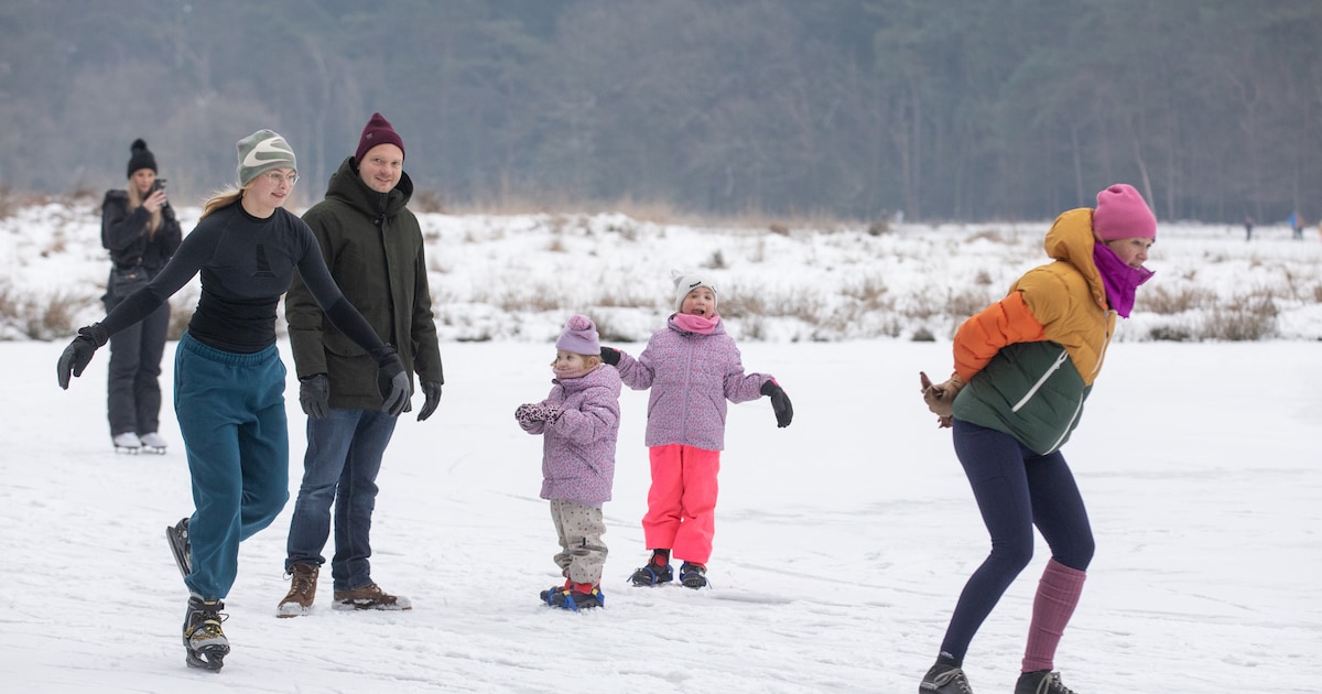 Op het Pluismeer in Lage Vuursche kan het: schaatsen op natuurijs