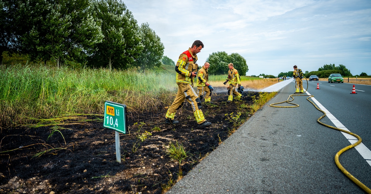 Bermbrand langs N11 snel geblust