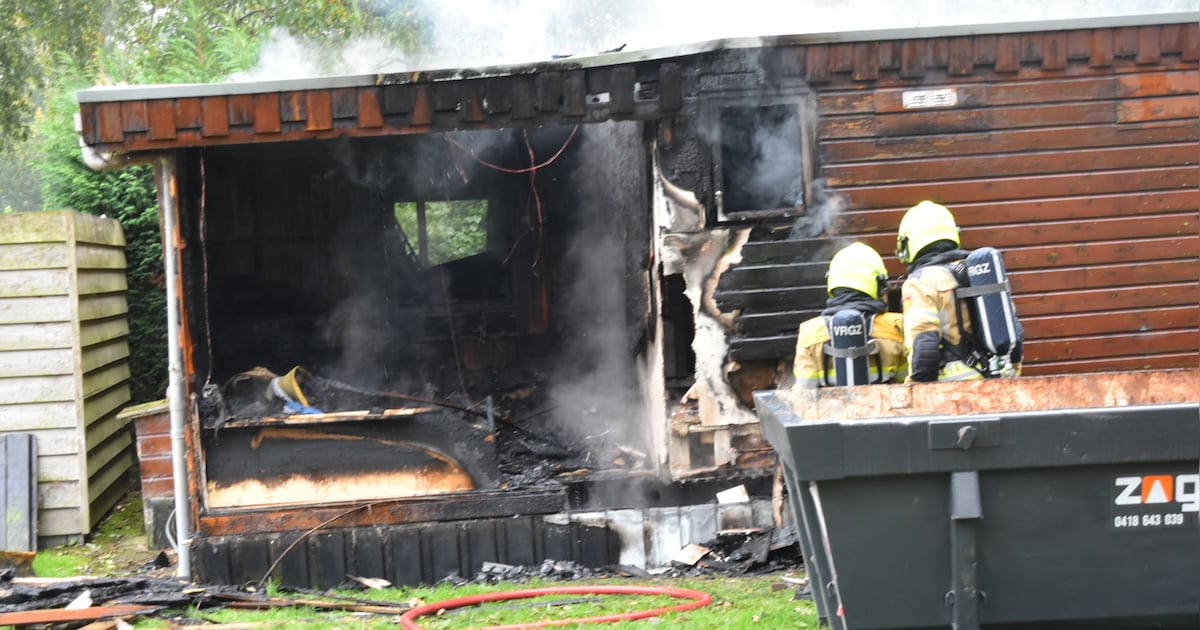 Stacaravan zwaar beschadigd door brand bij camping ‘t Meulenhuis in Bruchem