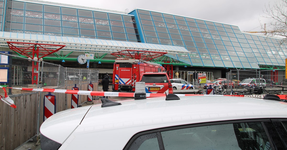 Man klimt in dak van station Lelystad Centraal, treinverkeer lag enige tijd stil