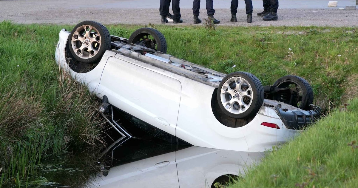 Auto Belandt In Sloot In Berkel En Rodenrijs: Drie Inzittenden Klimmen Er Zelf Uit~a0799897