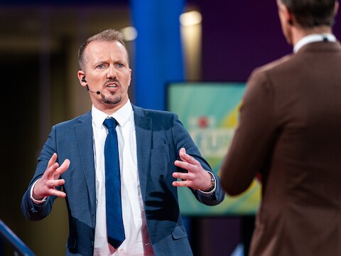 Stöteler tijdens een Europees verkiezingsdebat vorig jaar. 