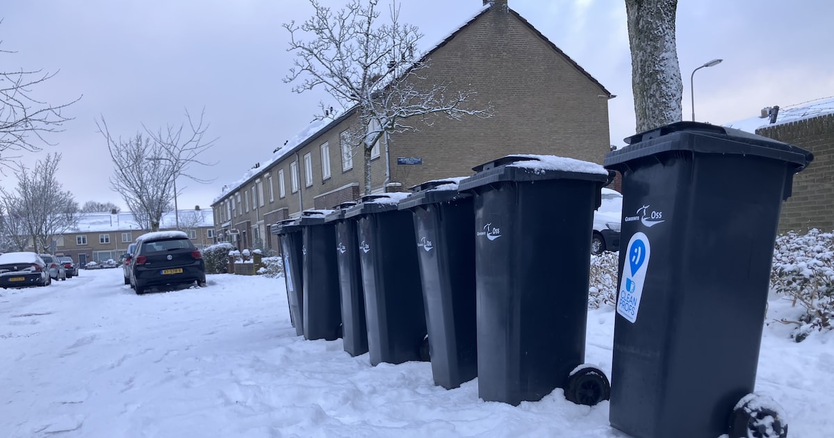 Afvalinzameling stopt door sneeuw in Baarle-Nassau