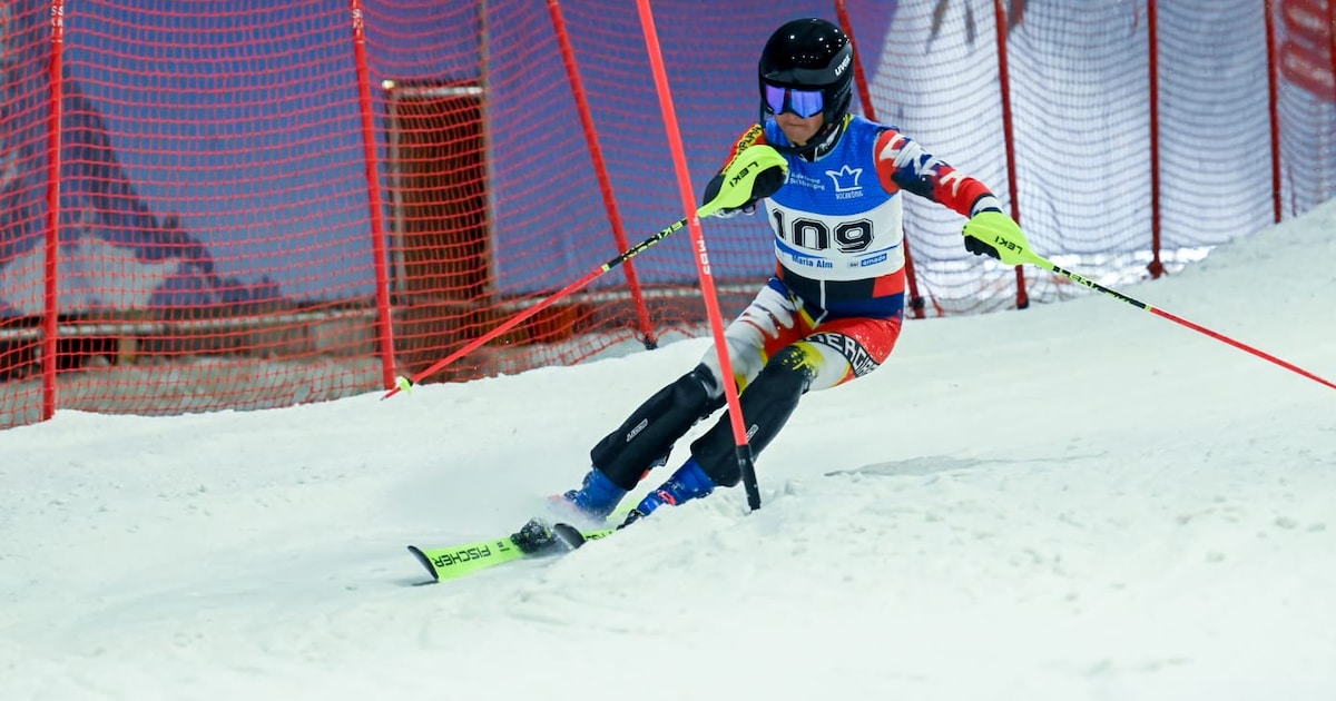 Hij kent de sport pas een jaar, maar Loek is nu al verknocht aan slalom-skiën: ‘Je moet het wel durv