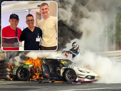 Coureur ontmoet Nederlander die hem uit brandende Ferrari redde: ‘Vrienden voor het leven’