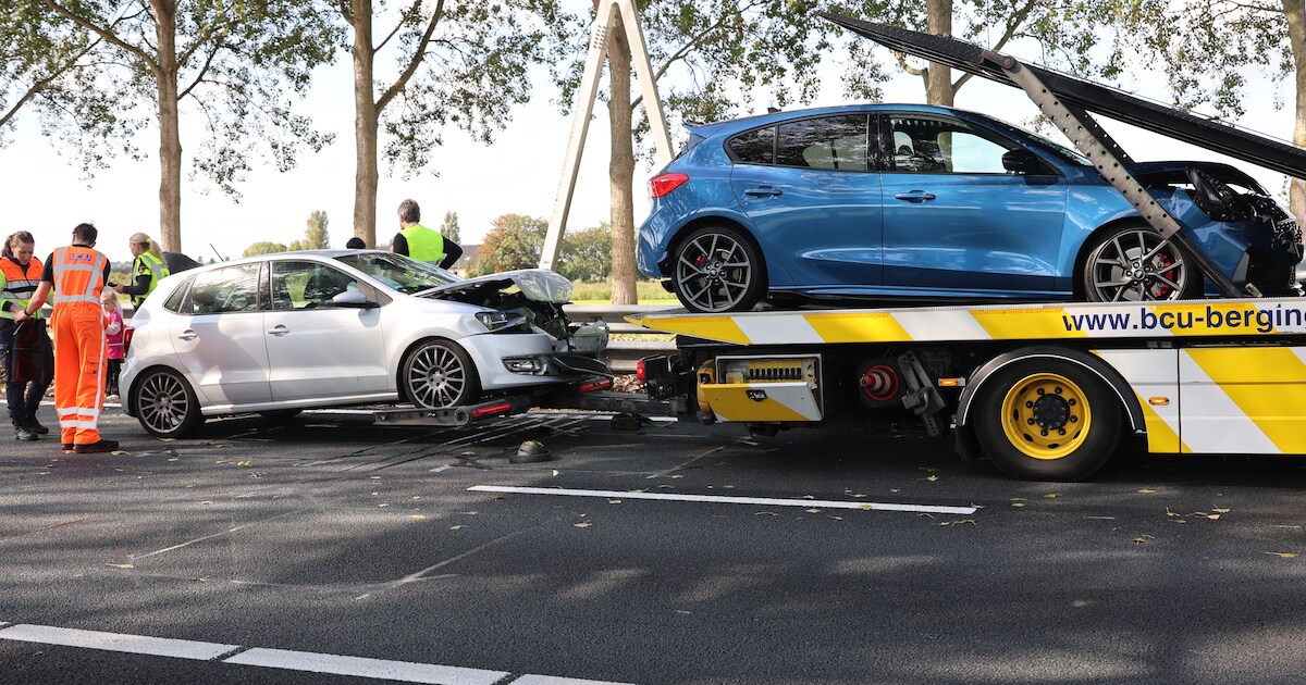 Vier auto's betrokken bij kop-staartbotsing op A20 bij Nieuwerkerk aan den Ijssel