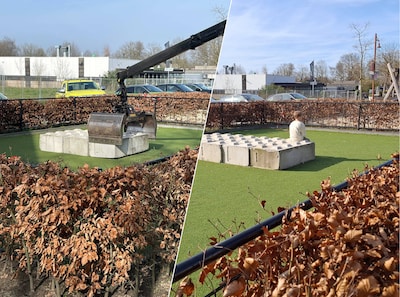 Betonblokken op speelveldje zorgen voor woede in Oisterwijk: ‘Het is afwachten tot het eerste kind e