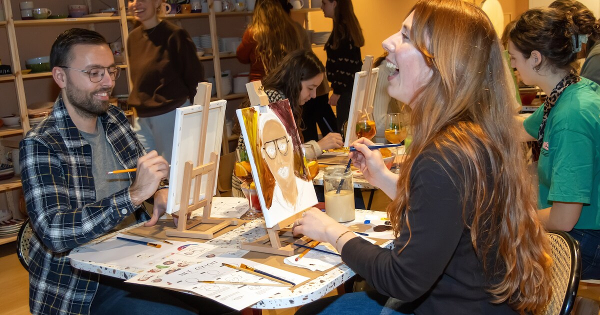 Leer schilderen tijdens schilderworkshop in Bibliotheek Drachten