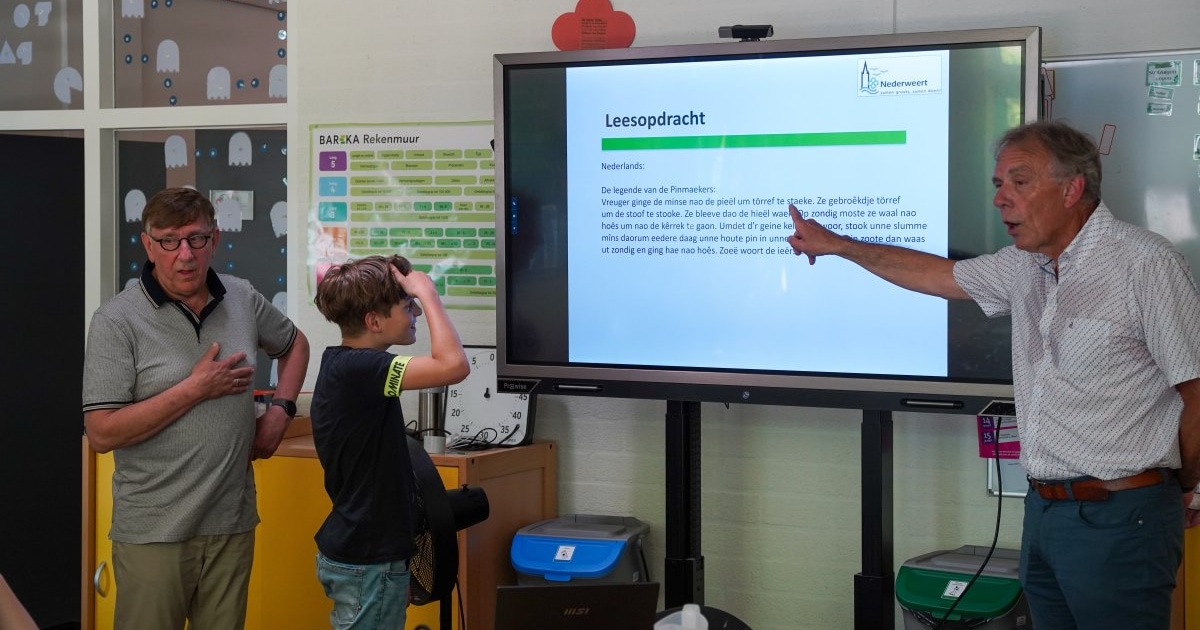 Dialectlessen op basisscholen in Nederweert dankzij Kinderraad, aftrap afgelopen maandag