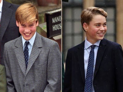 Ruim 30 jaar verschil, bijna hetzelfde beeld: bijzondere gelijkenis tussen prins George en vader William op Eton College
