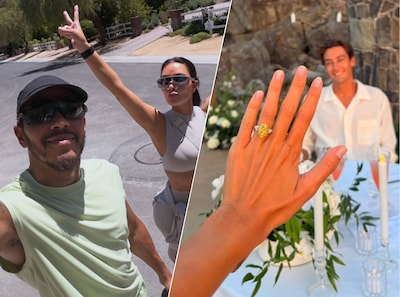Waterpret voor Verstappen, Russell verloofd en Hamilton geniet met Kim Kardashian van nieuwe puppy