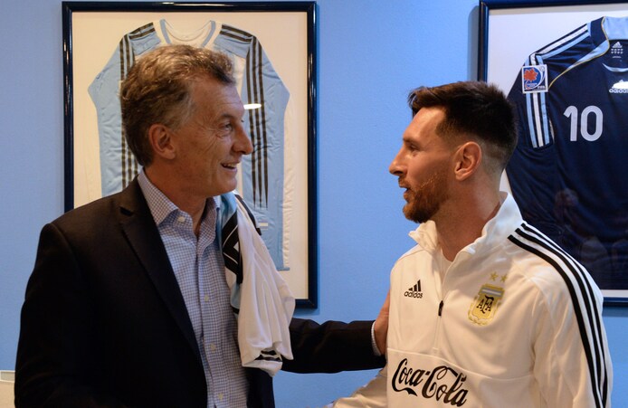President Mauricio Macri en Lionel Messi.