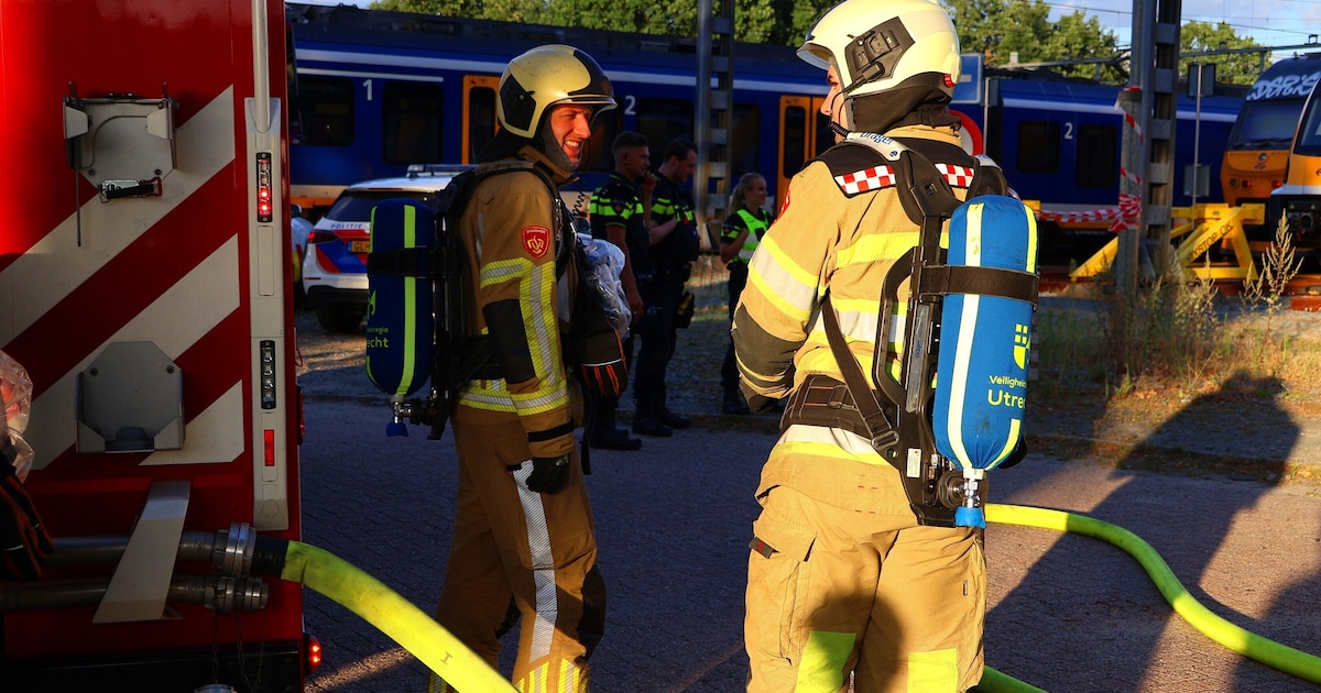 Brand in leegstaande trein op rangeerterrein bij Amersfoort Centraal