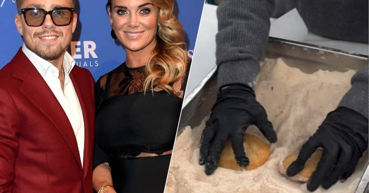 9-jarig zoontje André Hazes en Monique Westenberg helpt appelbeignets bakken in familiebedrijf: ‘Tra