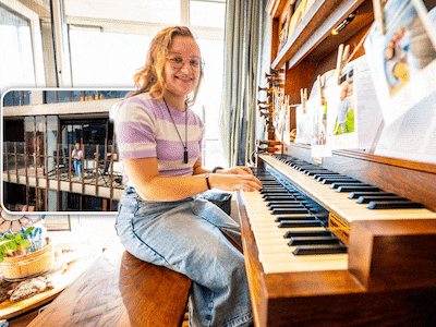 Studentenkamer van Jorinda is ‘slechts’ 25 m2, maar er staat wel een orgel in: ‘Echt mijn pronkstuk’