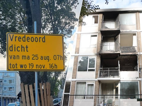 Afgezette wegen door werkzaamheden maakten het lastig voor brandweer om bij flatbrand te komen