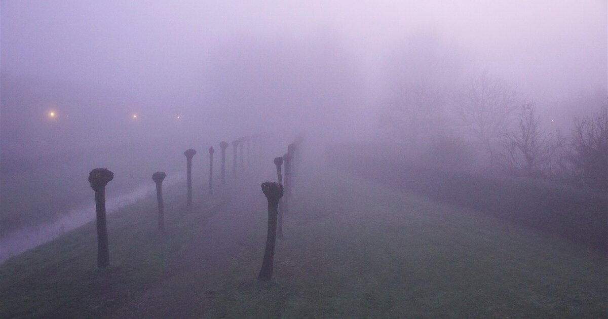 Mist of mistbanken op Vlieland in de avond