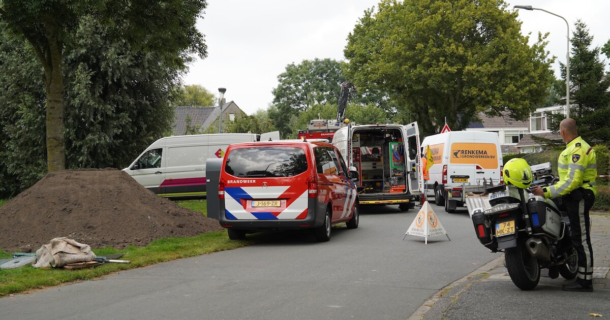 Gaslekkage op Dobvenne in Winsum