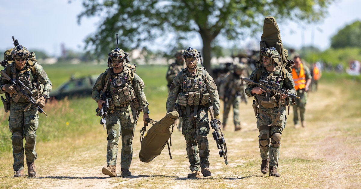 Militaire oefening in Leudal eind november: militairen bouwen waterovergang