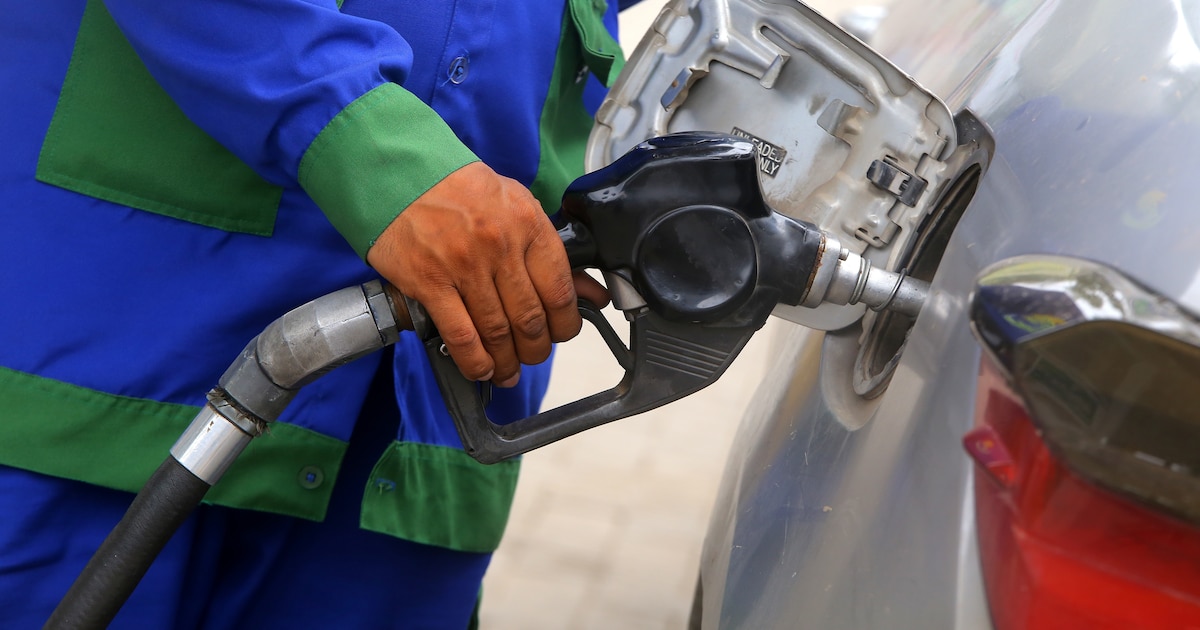A close-up of a digital fuel price display at a gas station showing Euro95 and diesel rates in euros.