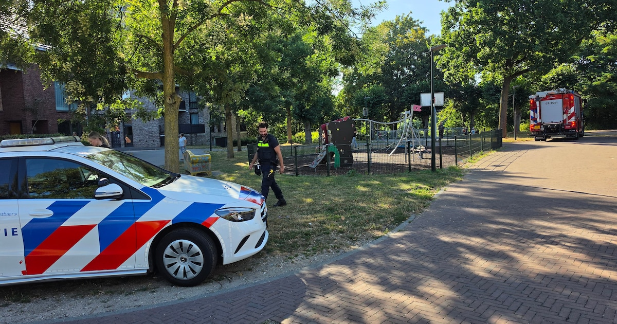 Kindje komt met knie vast te zitten in hekwerk van voetbalkooi in Renkum