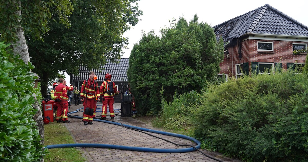 Middelbrand op Jipsingboertangerweg in Sellingen