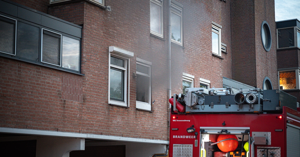 Donkere rook door brand in woning aan de Schrijnwerker in Spijkenisse