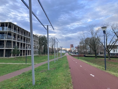 Lichtkunstwerk Airlines op Esplanade in Meerhoven is maanden vertraagd, duiker gooide roet in het et