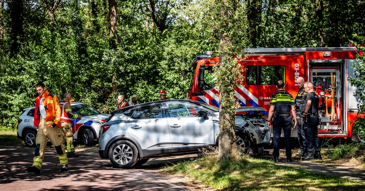 Auto botst tegen boom in Norg