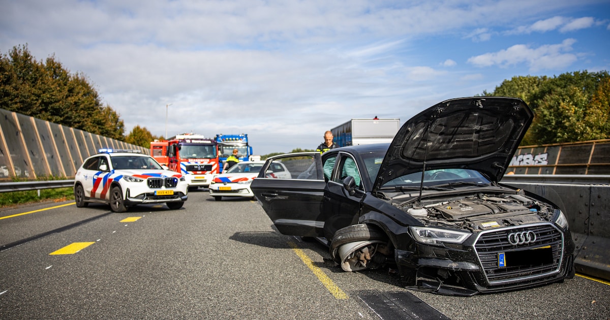 A32 dicht door ongeval bij Heerenveen