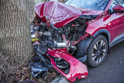 Auto crasht hard tegen boom in Westervoort, bestuurder gewond