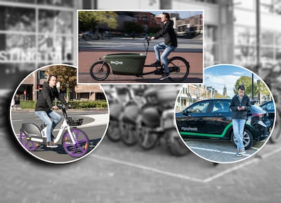 E-bike, scooter, bakfiets en auto: wij proberen ál het deelvervoer in Amersfoort